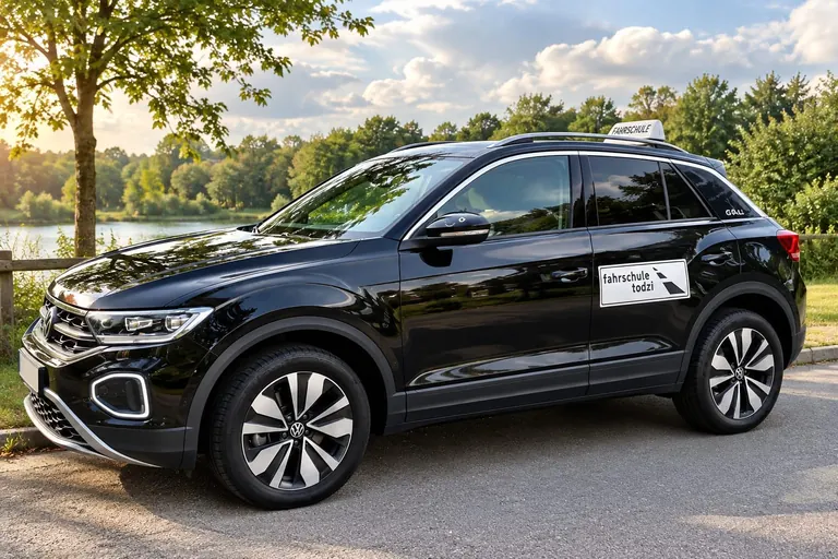 Schwarzer VW T-Roc mit Automatik der Fahrschule Todzi